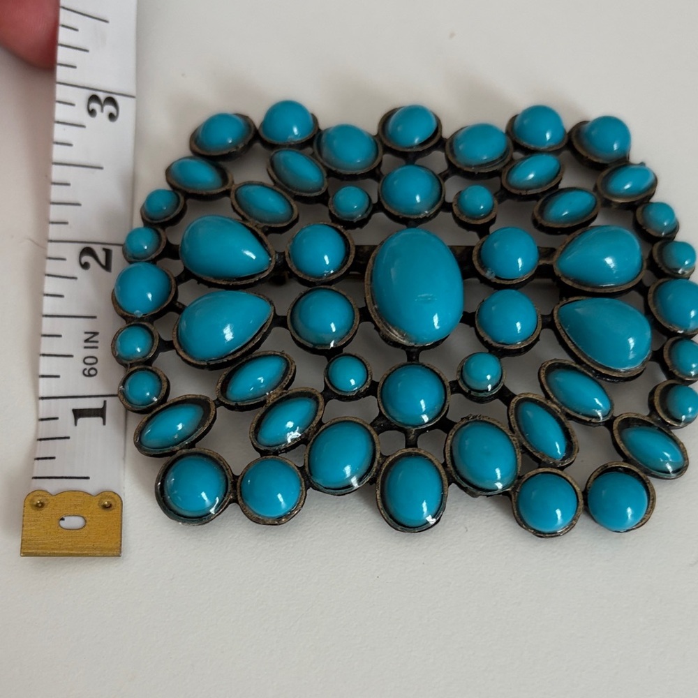Vintage Turquoise Statement Brooch - Picture 5 of 6